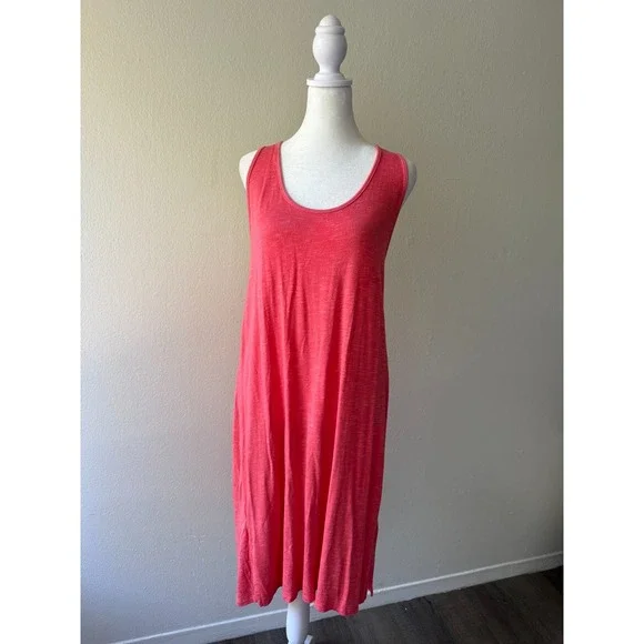 Anthropologie Saturday Sunday Coral Tank Midi Dress Racerback Casual Travel Sz M - Picture 1 of 10